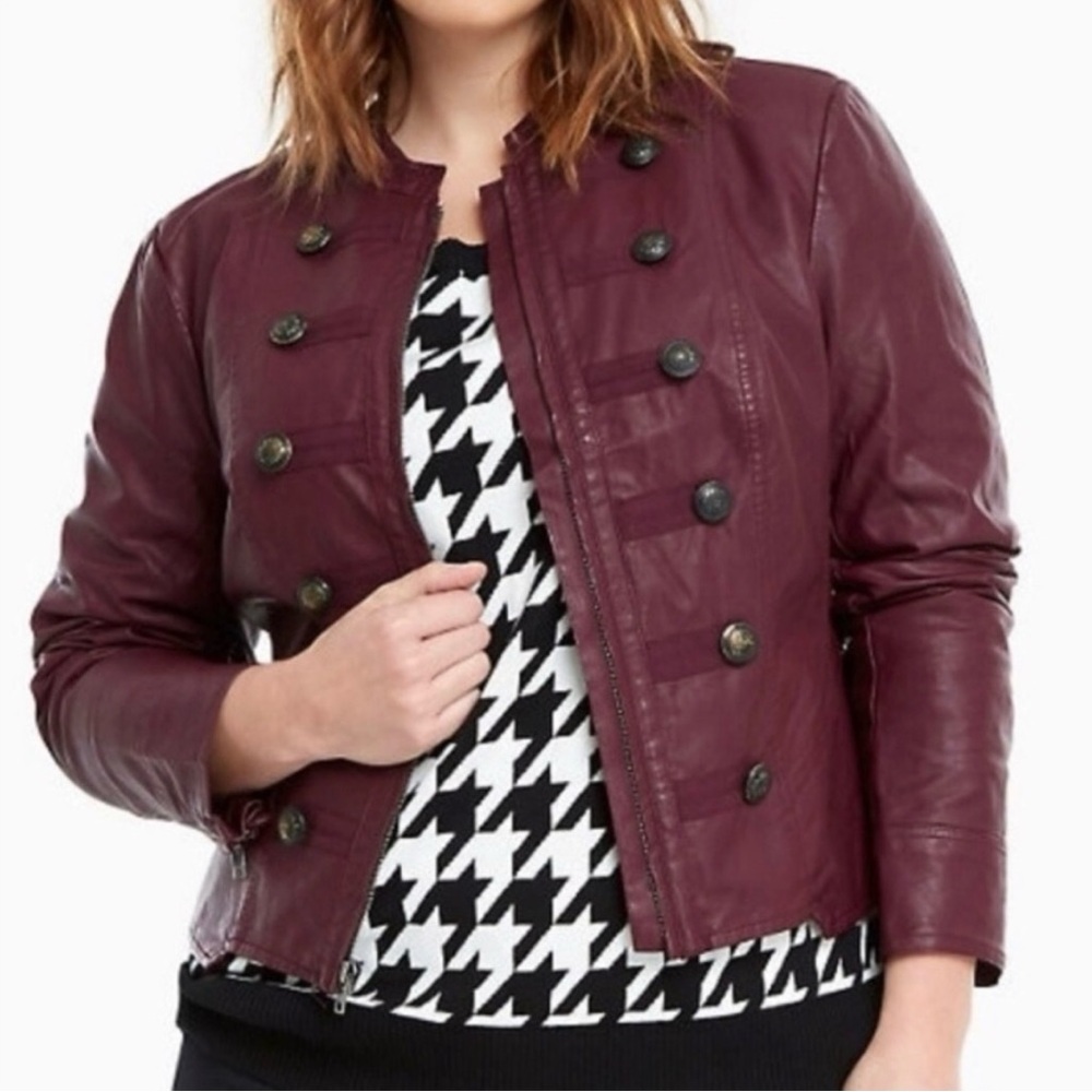 Torrid Burgundy Faux Leather Jacket